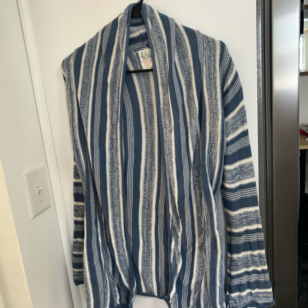 Billabong Navy and White Striped Cardigan